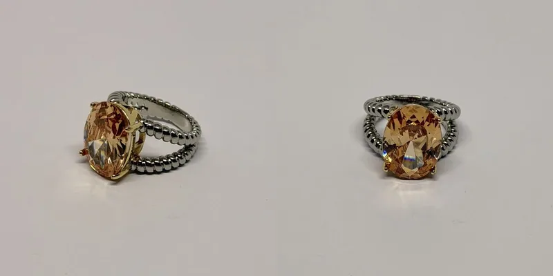 Anel dourado com camafeu e moldura ornamentada — ref. ANL0083A