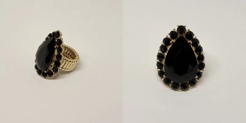 Anel dourado com esmalte colorido e padrão artístico — ref. ANL0051A