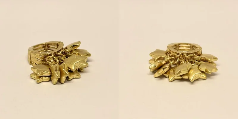 Anel dourado em formato de flor com pétalas pontiagudas em relevo — ref. ANL0130A