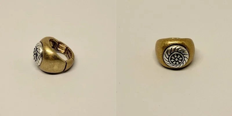 Anel prateado com design abstrato e formas fluidas — ref. ANL0056A