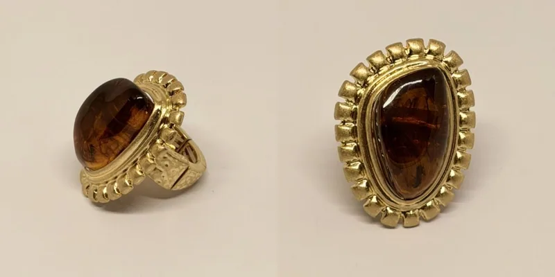 Anel prateado com design de pássaros e cristais — ref. ANL0072A