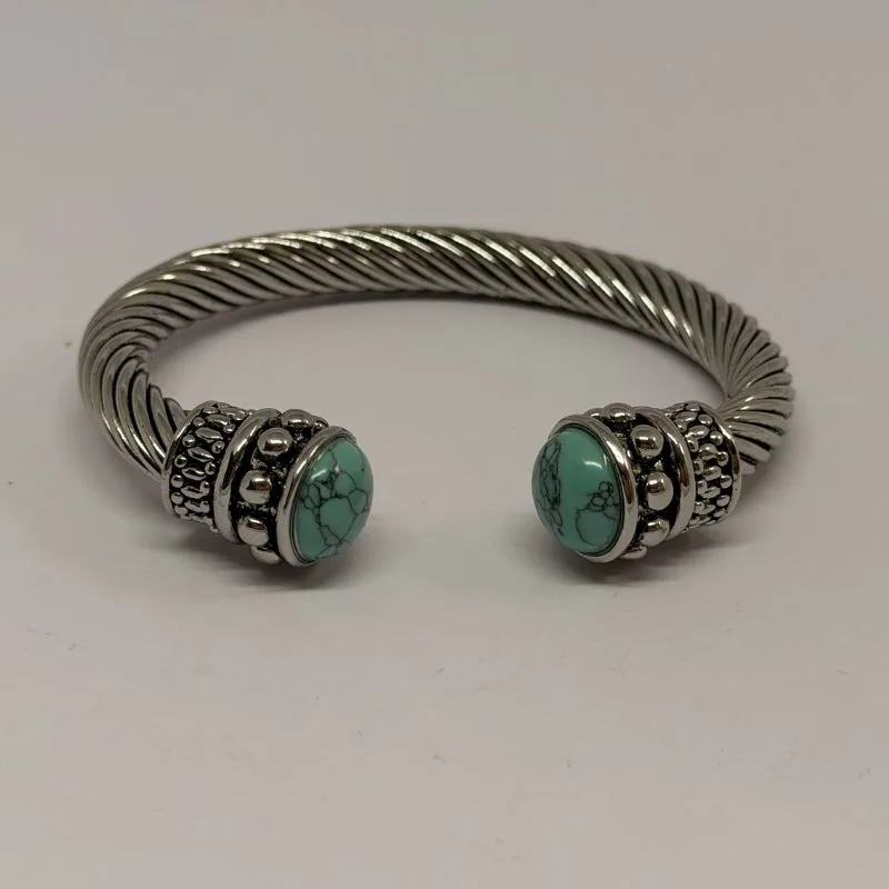Bracelete prateado com design de bambu e articulações — ref. BTE0079A