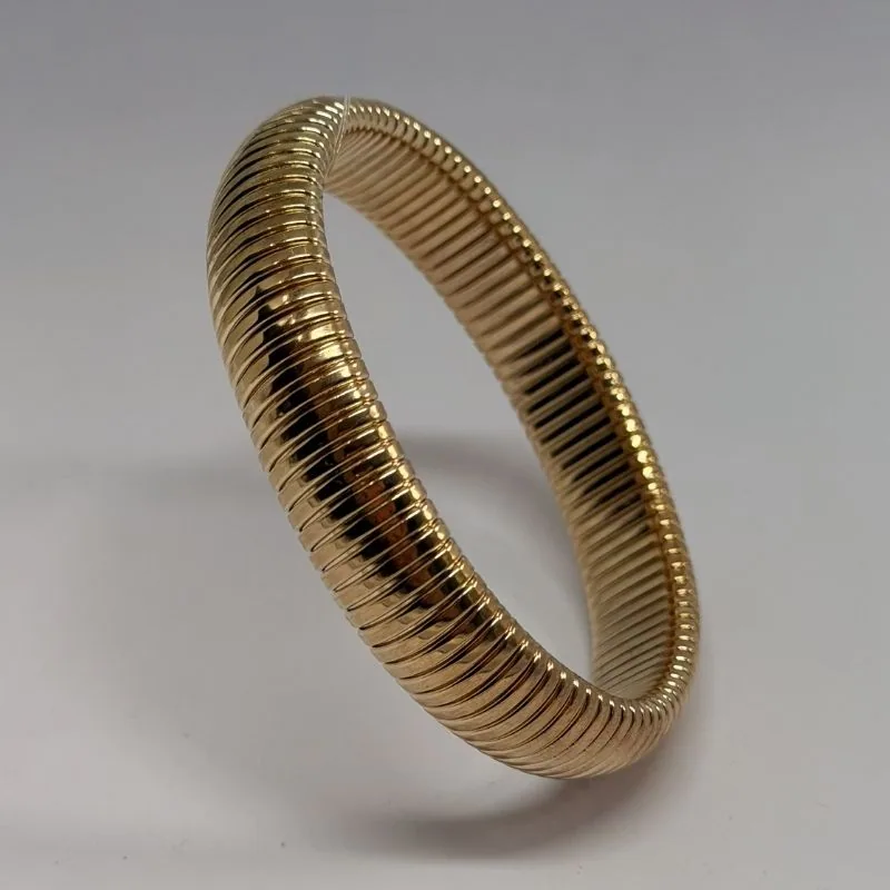 Bracelete rosé em malha canelada flexível — ref. BTE0089A